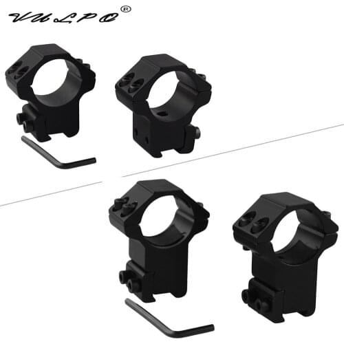 VULPO 1 Pair 25.4mm Double Screw Scope Ring High/Low Profile Fit For 11mm Dovetail Rail Mount Hunting Accessories
