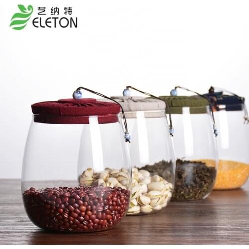 ELETON tea caddie Daily storage tank kitchen storage container moisture-proof glass sealing jar Kitchen accessories