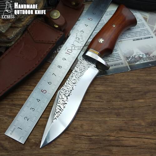 LCM66 Forge hand made knives jacht rechte mes tactische knifeFixed Messen,Precious handle,Camping Rescue Mes gereedschap sharp