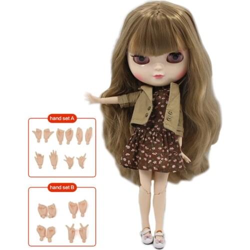 Cute ICY 1/6 joint body doll 30cm high,brown long hair ,including hand set AB Gift for girls. No.BL662