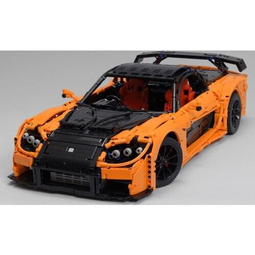 MOC-57488 High-tech Orange and Black Sports Racing Car Building Blocks Transportation Vehicle Block Model Toys 3073 PCS