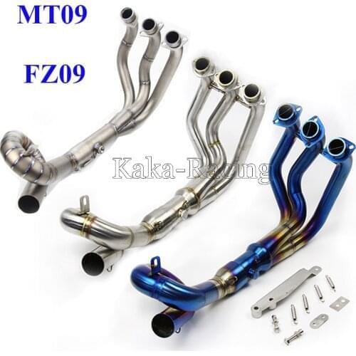 MT09 Titanium alloy Full System Motorcycle Exhaust Modified Scooter Front Header Mid link Pipe Slip-On For Yamaha MT-09 FZ-09
