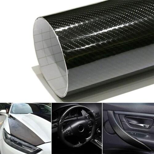 New 1m/2m/3m/4m/ * 50cm 5D Gloss Car Carbon Fiber Vinyl Wrap Sticker Film Roll Air Free Scratch Resistant Reflective#297012