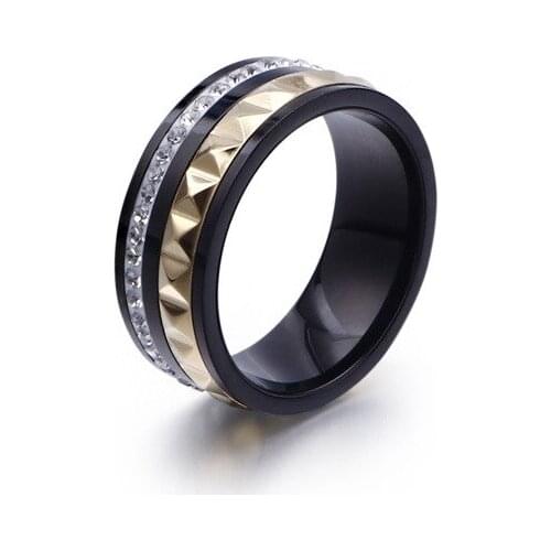 2020 Newest Korea Fashion Zircon Wedding Band Ring for Men and Women Couple Jewelry Accessory Anniversary