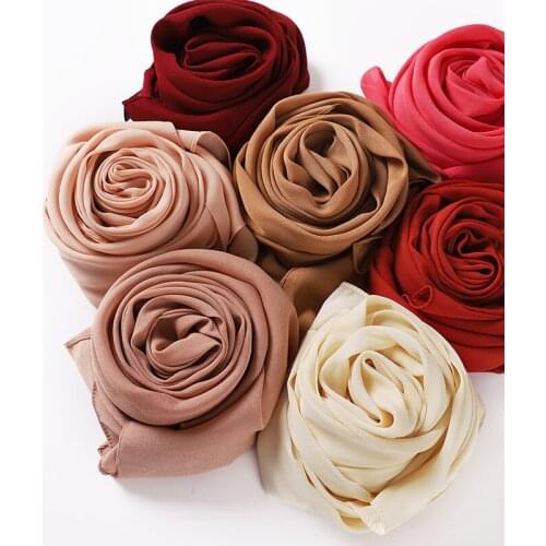 10pcs/Lot Plain Golden Shinny Thread Scarf Premium Silk Chiffon Hijab Solid Shawl Wrap Femme Musulman Headscarf Foulard