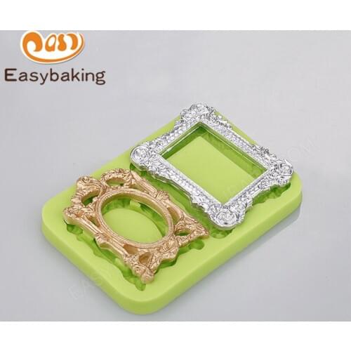 Food Grade Material Fondant Cake Decoration 3D Mould New Carving Shape Mini Classic Rectangle Silicone Mold Frame for Resin
