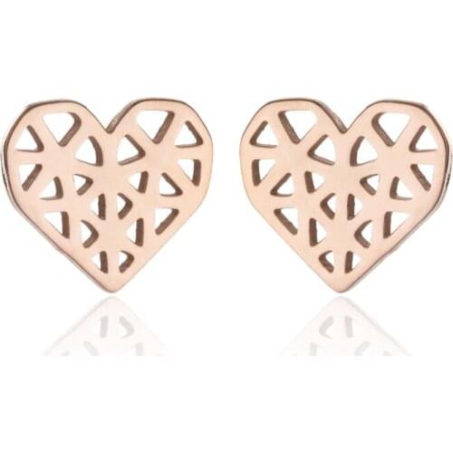 Romantic Stainless Steel Love Heart Super Small Earrings Simple Compact Cute Student Earring For Women Lady Minimalist Jewelry