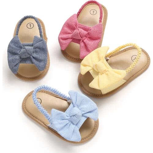 Summer Big Bowknot Breathable Comfortable Soft Sole Princess Sandal Shoe Of 8 Months Newborn Male and Female Baby