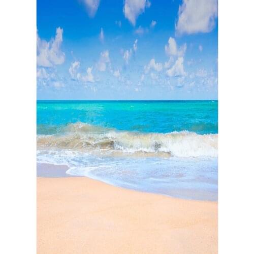 Sandbeach Sea Photo Backdrop Computer Printed Fond Background Photography Props for Portrait Children Baby Scenery Photocall