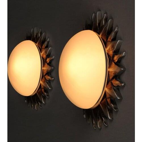 Nordic wind Simple Creative Glass Sunflower ceiling light Wall lamp Tatami Living room lamp Led Bedroom Balcony light