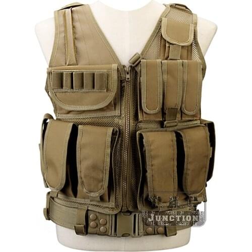TFG Tactical Plate Carrier W/ Magazine Pouches 900D Nylon Assault Law Enforcement Combat Hunting Adjustable MOLLE Police Vest CB