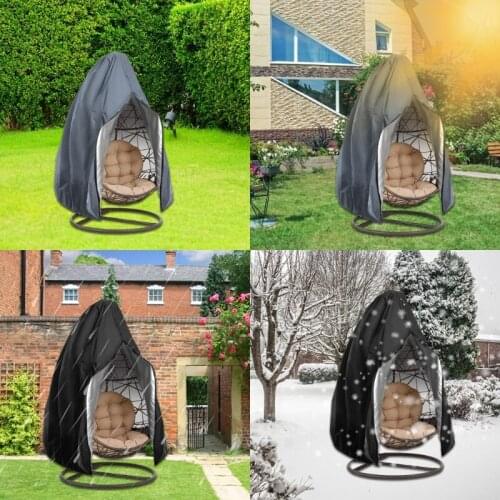 Outdoor Hanging Egg Chair Cover with Zipper Patio Garden Courtyard Rattan Wicker Swing Furniture Waterproof Dustproof Storage