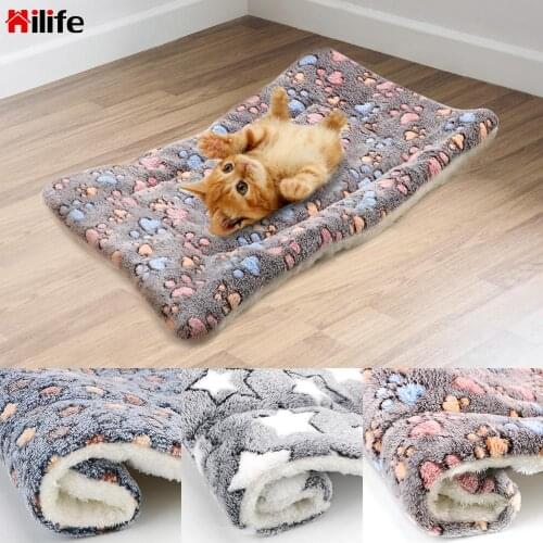 HILIFE Thicken Warm Sleeping Mat Winter Pet Blanket Soft Coral Fleece Flannel Cat Bed Dog Puppy Mat Blanket Sofa Cushion Cover
