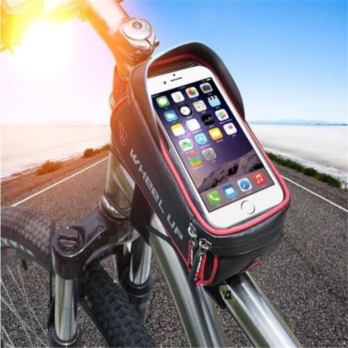 Cycling Bicycle Bike Head Tube Handlebar Cell Mobile Phone Bag Case Holder Screen Phone Mount Bags Case