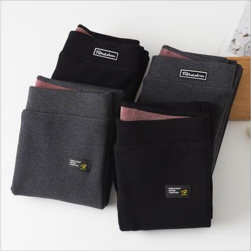 2019 Autumn Winter Leggings Womens Keep Warm Solid Leggings for Women High Waist Thick Velvet Leggings cotton Z273