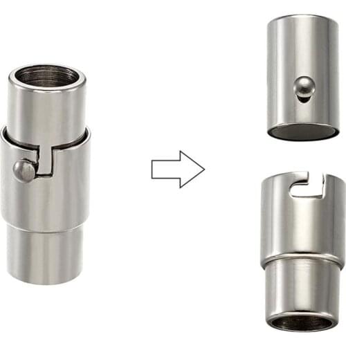 1Set Smooth 304 Stainless Steel Magnetic Screw Clasps Column for Necklace Bracelet Connector DIY Jewelry Making Finding Supplies