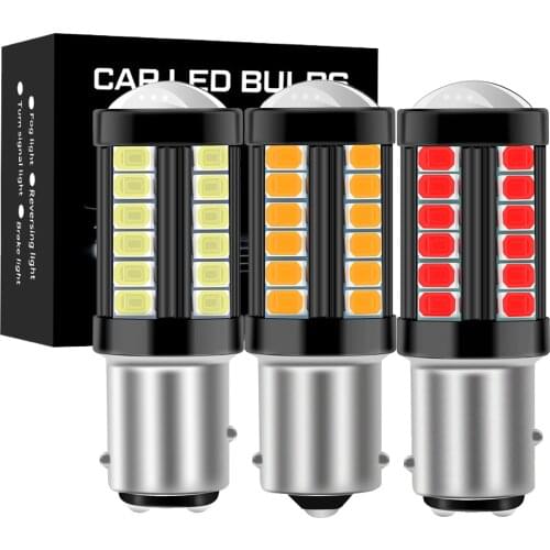 2PCS 33SMD S25 1156 BA15S P21W 1157 BAY15D P21/5W LED Bulb R5W R10W Car Turn Signal Light Reserve Lamps Auto Brake Light 12-24v