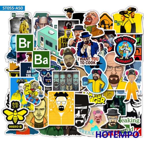 50pcs Breaking Bad Stickers Creative design DIY Mobile Phone Laptop Luggage Suitcase Guitar Skateboard Fixed Gear Decal Stickers