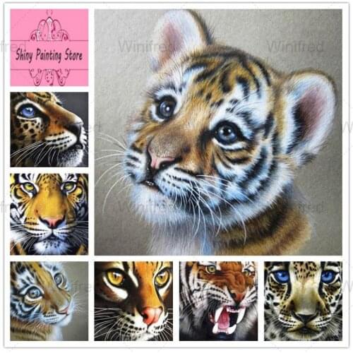 Diamond Painting Tiger Leopard Head 5D DIY Full Drill Diamond Embroidery Animal Picture Of Rhinestone Decoration Kids Handicraft