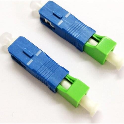 Free Shipping 2pcs/lot Fiber Optic SC LC Adapter SC UPC Male to LC APC Female Singlemode Hybrid Adapter Connector