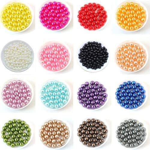 100Pcs/Bag 4-2mm With Hole ABS Imitation Pearl Beads Round Plastic Acrylic Spacer for DIY Jewelry Making Findings Supplies