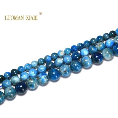 LUOMAM XIARI Natural Real Apatite Semi-precious Stone beads For Jewelry Making DIY Bracelet Necklace 6/8/10/mm Strand 15.5