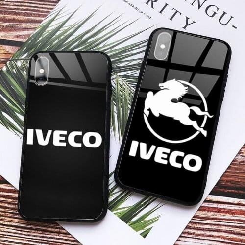 Truck Iveco Phone Case Tempered glass For iphone 6 6S 7 8 plus X XS XR 11 PRO MAX