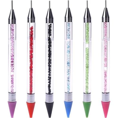 Dual-ended Dotting Pen Nail Art Rhinestone Handle Picker Wax Pencil Crystal Bead