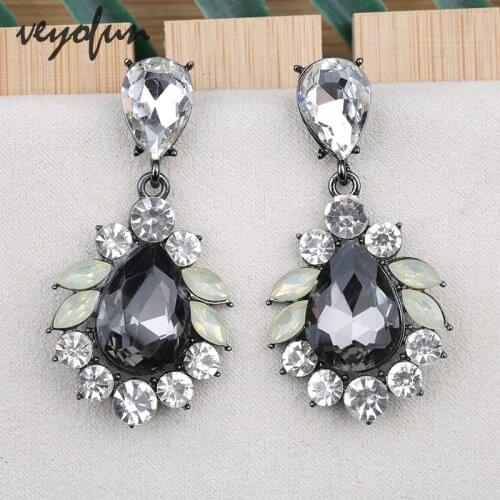 Veyofun Classic Crystal Drop Earrings Bridal Wedding Earrings for Women Fashion Jewelry Gift Wholesale