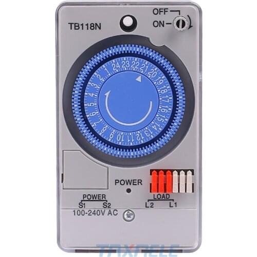 TB118N Mechanical Timer Switch Mini Mechanical Timer Relay Mechanical Timer Switch 230V 60Hz 24 Hours Mechanical Timer Switch