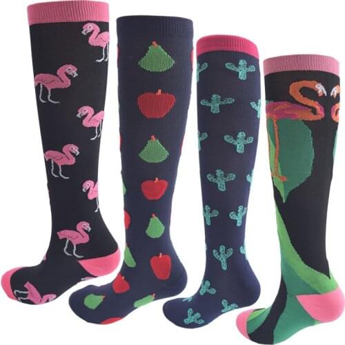 Running Men Women New Compression Socks Dot Stripes Avocado Cat Prints Unisex Outdoor Sport Cycling Long Pressure Stockings