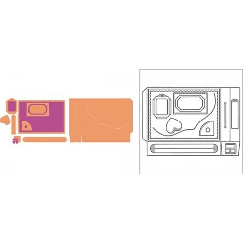 New Heart Sector Tag Rectangle Box Craft Embossing Mold 2021 Metal Cutting Dies for DIY Decor Scrapbooking Album Card Making Set