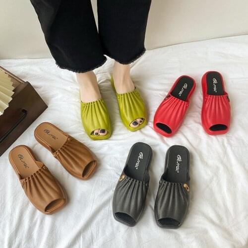 New Style Wedge Sandals Womens Thick-soled Square-toe High-heeled Womens Shoes with Platform Soles and Sandals and Slippers