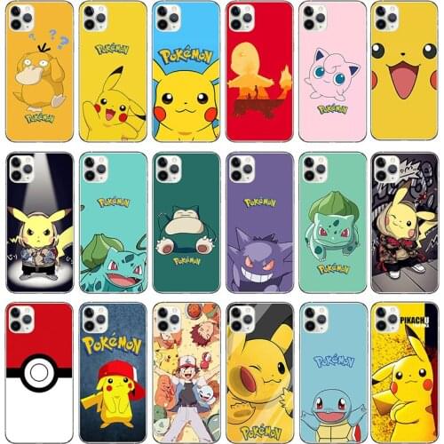Pokemon Pikachu Luxury Liquid Silicone Case for IPhone 12 11 Pro Max Mini X XR XS Max 7 8 6s Plus SE 2020 Shockproof Soft Cover