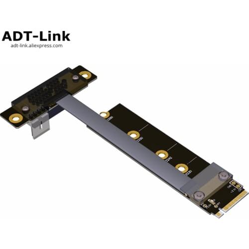 Elbow Riser M.2 NGFF NVMe Adapter key-M TO PCI-E 3.0 x1 pcie 1x Riser card ribbon Gen3.0 cable M2 M key pci express 8G/bps