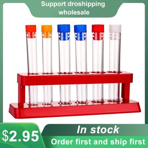 1 Set Plastic Test Tubes with Storage Rack Scientific Experiment Accessories
