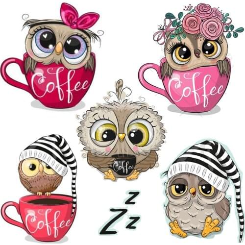 Animal Coffee Owl Transparent Silicone Rubber Stamp and Metal Die Sheet Cling Scrapbooking DIY Cute Pattern Photo Album