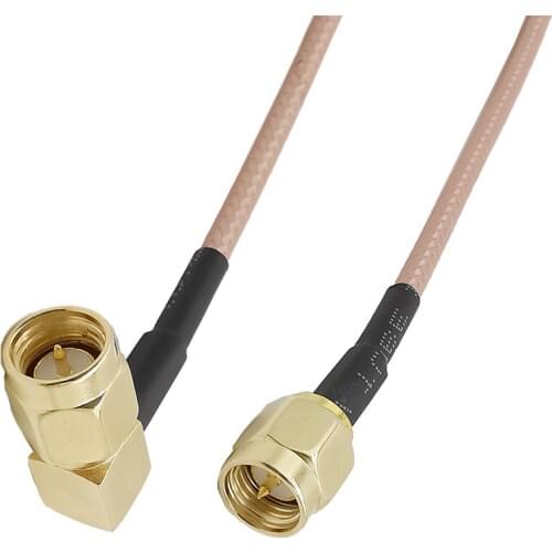 SMA Male Right Angle to SMA Male Straight Extension RG316 Coaxial Cable Jumper SMA Plug Crimp FPV RF Cable 2-15 Meter