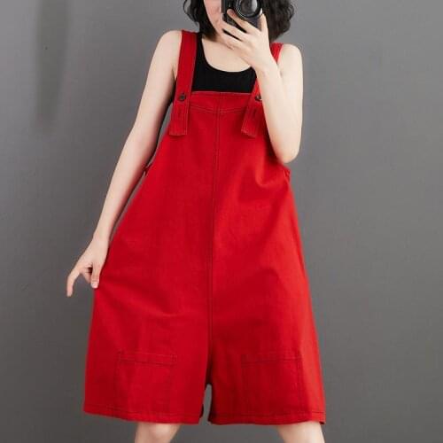 Straight Denim Bib Women 2021 Slim Korean Pants Jeans Loose Wide-leg Five-point Overalls Jumpsuit Trousers Streetwear