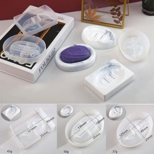Soap Dishes Tray Holder Storage Silicone Mould for Diy Handmade Uv Resin Epoxy Soap Drain Rack Mold