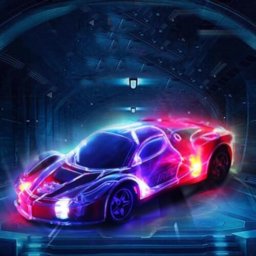 1:24 RC Car High-Speed Remote Control Racing 3D Lighting Remote Control Car Four-Way Remote Control Car Childrens Toy Gift