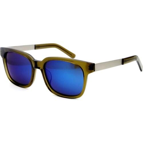 Sunglasses Eyewear Acetate Mirror Lens Fashion Famous Brand Design Men Driving Glass Ultra-thin Metal Temples Outdoor RFT7005