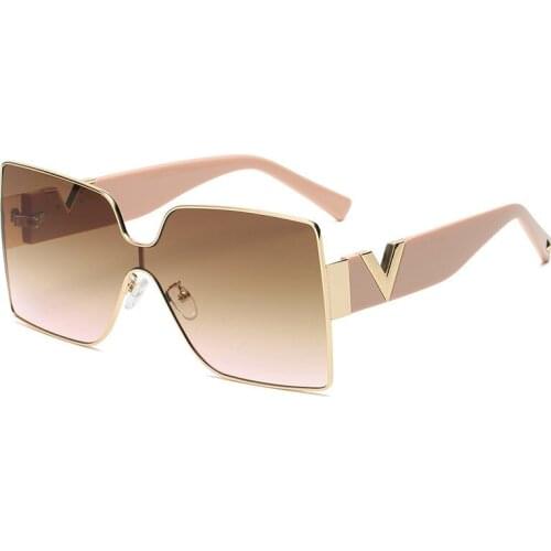 New Luxury Square Rectangle For Women Men Sunglasses Brand Designer Personality Frame Fashion Retro Black Pink Glas UV400