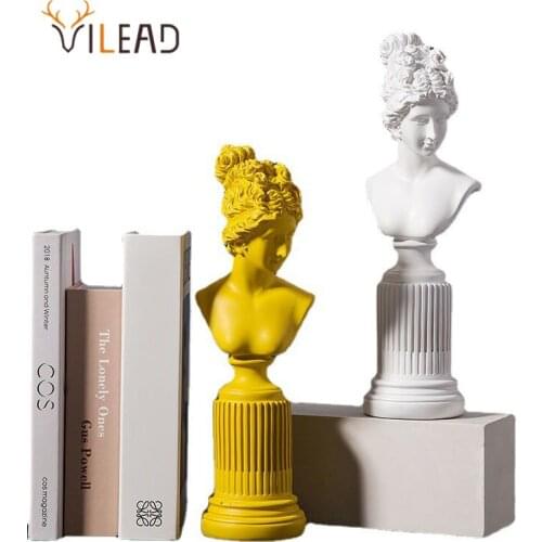 VILEAD Nordic Freya Goddess Resin Statuettes Modern Figurines Home Decor House Decoration Table Art Statues Ornaments Portrait