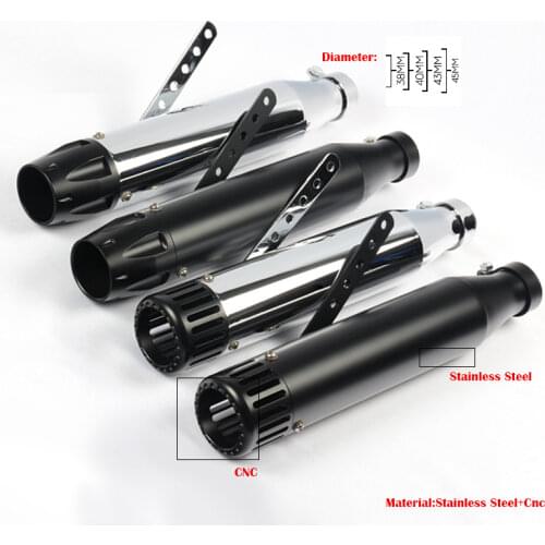 Motorcycle 38 40 42 45mm Retro Exhaust Pipe Stainless Steel and Tail CNC Silencer System without DB Killer For CG125 SR400