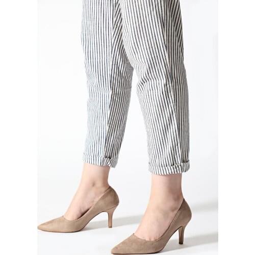 ALTINAYAK Women Beige Mirrored Heel Pointed Classic High-Heeled Shoes