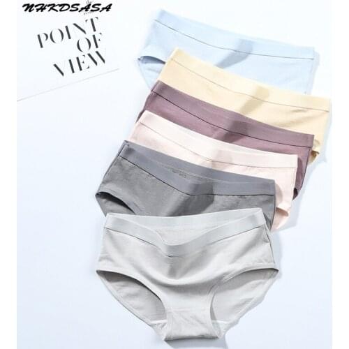 NHKDSASA Womens Cotton Brief Panties Plus Size Breathable Janpan Style Girls Underpants Lingerie Ladies Underwear Panties