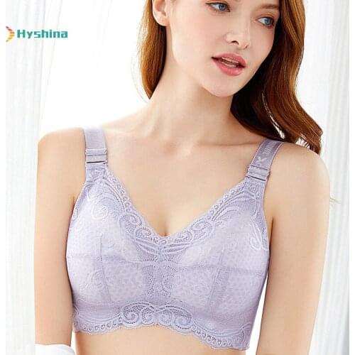 Womens Lace Bra Thin Full Cup Bra Adjustable Underwear