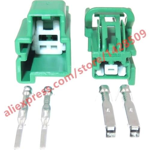 5 Sets 2 Pin 2.8 Series Automotive Unsealed Green Plastic Connector Electrical Power Wiring Socket Auto Accessories
