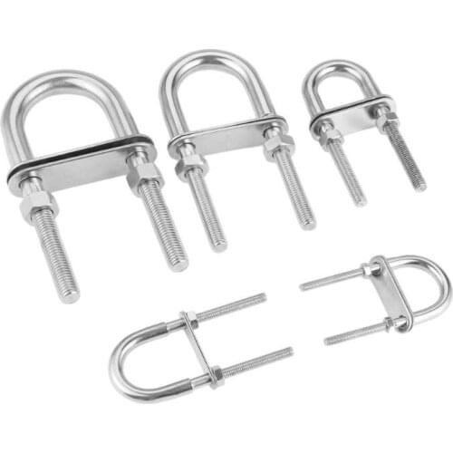 1pc 304 Stainless Steel Marine Rope Rigging Bow Stern Eye U-bolt Yacht Boat Hardware